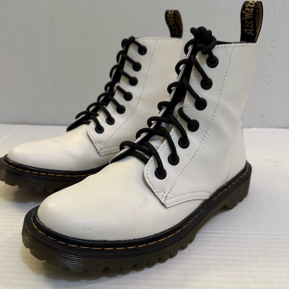 Dr. Martens LUANA White High Top Boots Size 8